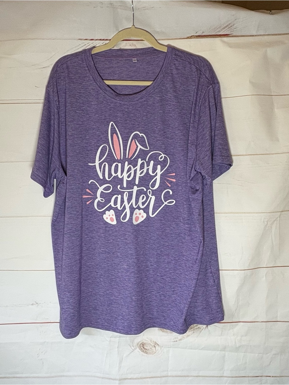 Lavender 'Happy Easter' Bunny Graphic Tee